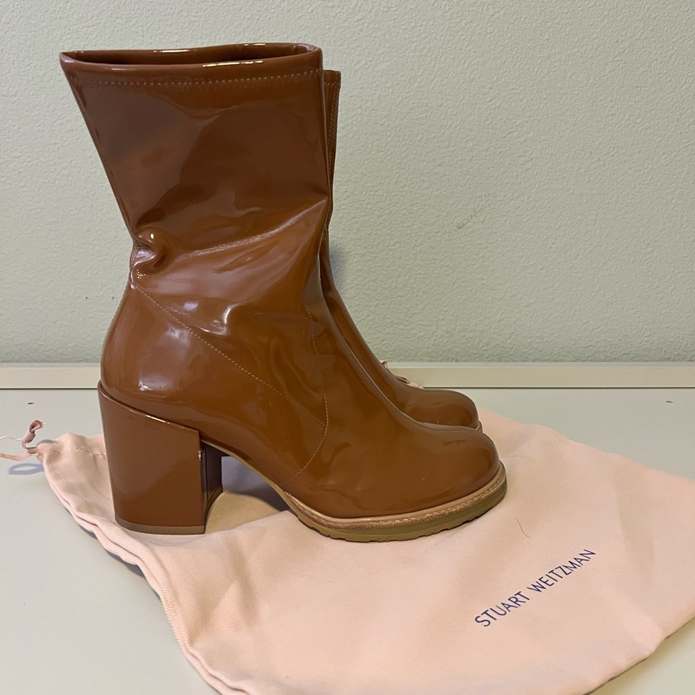 COPY - Stuart Weizmann Patent leather mid-calf boots size 10